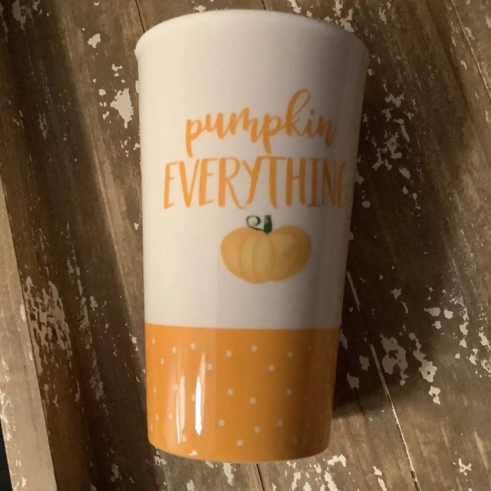 Pumpkin Everything Travel Ceramic Tumbler Coffee Tea Mug